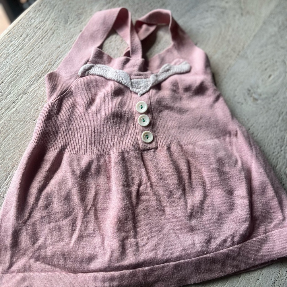 Matilda Jane Pink halter Top with Button Detail